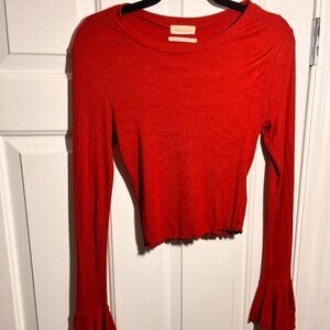 Red long bell sleeve